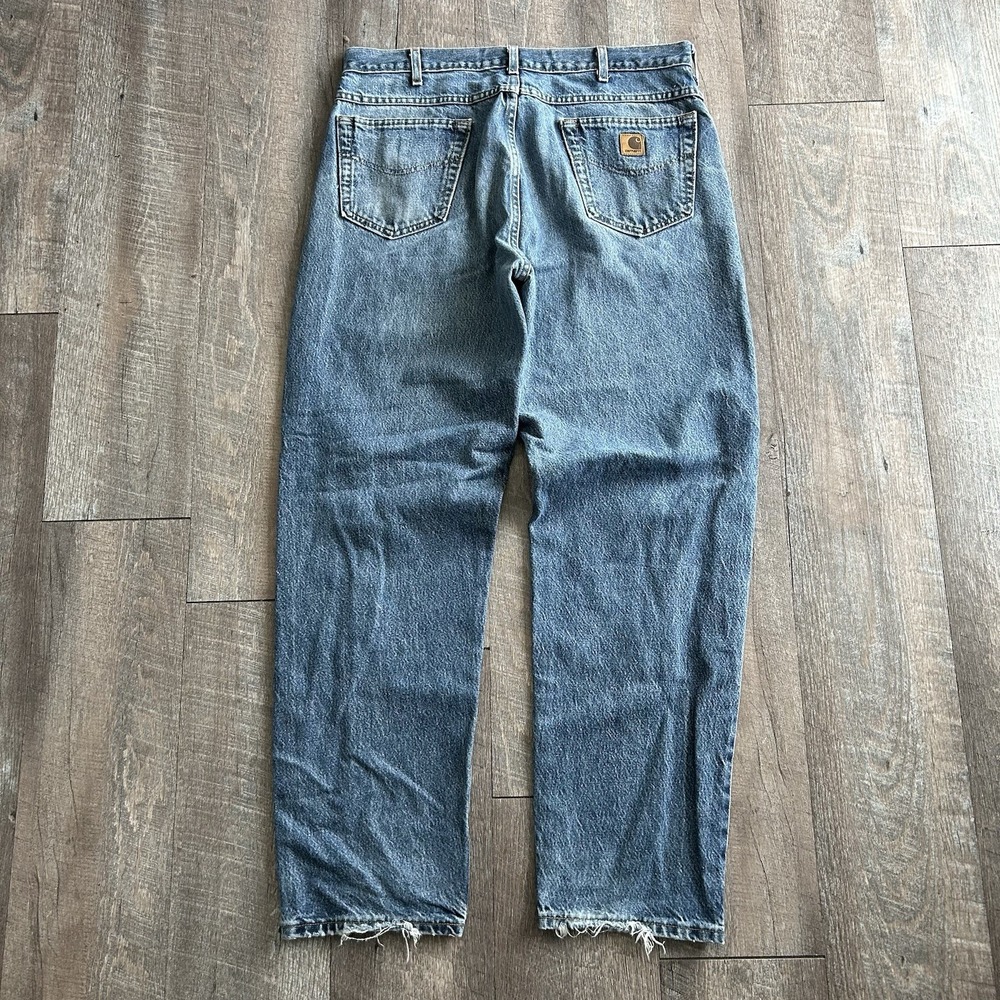 Vintage Carhartt Jeans Men 36x30 Blue Denim Relaxed Fit Faded Work Casual